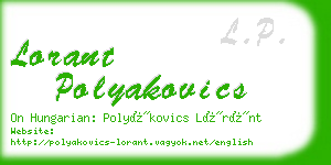 lorant polyakovics business card